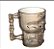 Caneca de Vidro Decorativa Caveira Crânio  Âmbar 500ML - Imagem 2