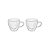 Caneca Parede Dupla Formato Coração 150ML 2 Peças Em Vidro - Imagem 2