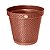 Vaso Redondo Rattan Terracota 43 Cm 36 Litros Marrom 25825PM Arqplast - Imagem 1
