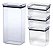 Kit 4 Potes Herméticos Retangular Lumini 580/1300/2600ML - Imagem 1