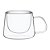 Caneca De Vidro Parede Dupla Fundo Falso 200ML 2 Peças - Imagem 1