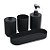 Conjunto 4 Peças de Bambu e PP Para Banheiro Preto Lyor - Imagem 3