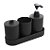 Conjunto 4 Peças de Bambu e PP Para Banheiro Preto Lyor - Imagem 1