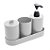 Conjunto 4 Peças de Bambu e PP Para Banheiro Off-White Lyor - Imagem 2