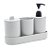 Conjunto 4 Peças de Bambu e PP Para Banheiro Off-White Lyor - Imagem 1