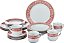 Aparelho de Jantar Classic Porcelana 20 Pçs Branco Com Rosa - Imagem 1