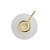 Conjunto 3 Peças Banheiro Cerâmica Greece Branco e Dourado - Imagem 5