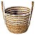 Cesto Multiuso de Fibra Natural Com Alça 19x15CM Det. Branco - Imagem 1