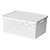 Cesto Caixa Organizadora Decorativa Tampa 37x27x16CM Branco - Imagem 1