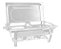 Rechaud Inox Retangular Para Servir Duplo 9 Litros Com Tampa - Imagem 1