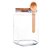 Pote Quadrado de Vidro Tampa de Rolha Colher de Bambu 650 ml - Imagem 4