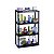Prateleira Retangular Maxx 80x40x130 Cm 4 Andares Preta Leve - Imagem 1