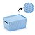 Organizador Rattan Grande Cesto Azul Com Tampa Multiuso 36CM - Imagem 2