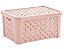 Caixa Organizadora RATTAN 5 litros C/Tampa 24x17x12cm Rosa 709 Paramount - Imagem 1