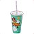 Copo Infantil Divertido Para Colorir 500ml C/ Tampa e Canudo - Imagem 3
