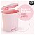 Lixeira Cesto Com Pedal e Tampa Rattan 6 Litros Rosa 25,5Cm - Imagem 3