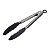 Pegador Inox Culinária Com Ponta de Silicone 23Cm Preto - Imagem 1