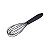 Batedor Manual Fio Silicone c/ Cabo em PP Preto 31cm - Imagem 1