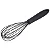 Batedor Manual Fio Silicone c/ Cabo em PP Preto 31cm - Imagem 2