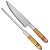 Kit P/ Churrasco 2 Peças Com Face e Chaira 30Cm Cabo Madeira - Imagem 1