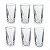 Jogo 6 Copos Altos Lily Lapidado Suco Água Drinks 280ml - Imagem 1