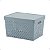Cesto Organizador Com Tampa 39X29X24CM Quadrata Cinza - Imagem 1