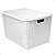 Caixa Organizadora Multiuso Empilhavel Rattan Cor Branco 70L - Imagem 1