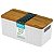 Cesto Organizador Casa Decorativo Tampa Madeira 1,5l Branco - Imagem 4