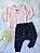 Conjunto Body manga longa + Calça Moletinho Poá - Imagem 2