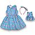 KIT Vestido Infantil + Vestido da Boneca - Azul Floral - Imagem 1