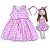 Kit Vestido Infantil COM Boneca - Lhama Rosa - Imagem 1