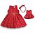 Kit Vestido Infantil + Vestido da Boneca - Vermelho Corações - Imagem 1