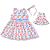 Kit Vestido Infantil + Vestido da Boneca - Branco Flores - Imagem 1