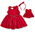 Kit Vestido Infantil + Vestido da Boneca - Vermelho Laise - Imagem 1