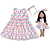 Kit Vestido Infantil COM Boneca - Branco Flores - Imagem 1