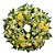 Coroa de Flores Estilo Arco Americano, Com Rosas Amarelas, e folhagem especial selecionada - Imagem 1