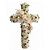 Cruz de Flores Naturais, Formato adaptado. Cor predominante branca com Rosas Cor de Rosa, Lírios Brancos, Crisântemos Brancos - Imagem 1