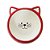 Comedouro Porcelana Face Cat para Gatos - Vermelho/Branco - Imagem 2