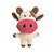 Brinquedo Pelúcia Vaca Branca de Nariz Rosa - Imagem 1