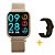 Relógio Eletrônico Smartwatch CF P80 - Gold + Pulseira Extra Silicone Marrom - Android e IOS - Imagem 1