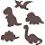 Aplique Dinossauro Baby 10 unidades MDF - Imagem 1