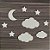 Aplique Lua, Nuvens e estrelas para parede Quarto de Bebê MDF - Imagem 1