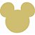 Aplique Silhueta Mickey 10 unidades acrílico dourado - Imagem 1