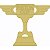 Aplique Troféu Carros Piston Cup acrílico dourado 10 unidades - Imagem 1