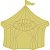 Tenda de Circo 5cm 10 unidades acrílico dourado - Imagem 1