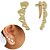BRINCO EAR CUFF CORAÇÃO FOLHEADO A OURO - Imagem 1