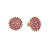BRINCO FOLHEADO A OURO COM PEDRAS DE STRASS ROSE - Imagem 1