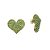 BRINCO CORAÇÃO FOLHEADO A OURO COM PEDRAS DE STRASS PERIDOT - Imagem 1