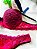 Conjunto de Renda, Sutiã e Calcinha, Pink com Preto - Imagem 4
