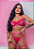 SUTIÃ COM ARO +  CALCINHA STRING, ACOMPANHA CINTA LIGA, NA COR PINK - Imagem 3